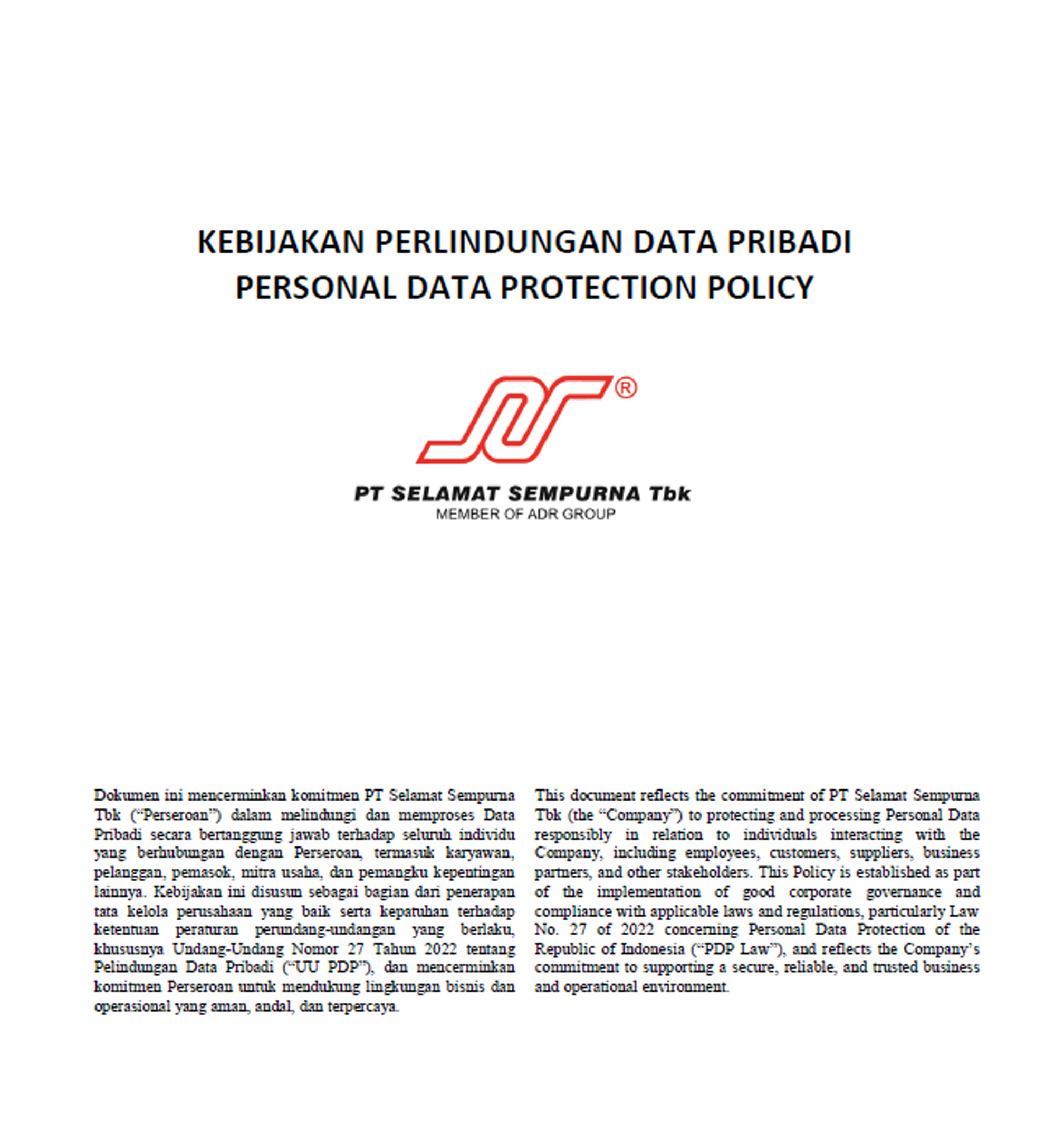 Personal Data Policy